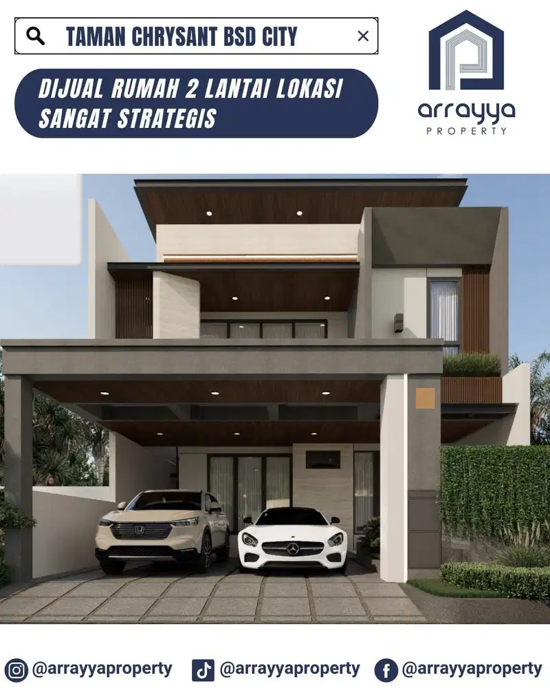 Rumah 2 Lantai Desain Modern Kontemporer Taman Chrysant BSD .GLB132.