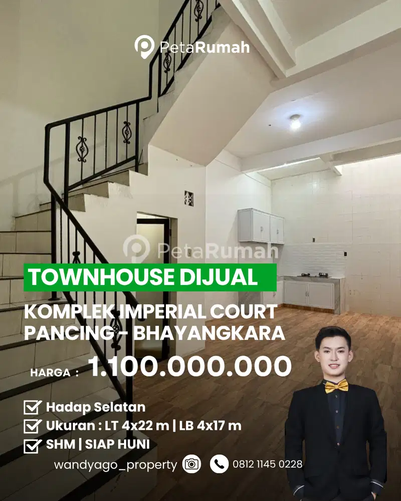 DIJUAL TOWNHOUSE DI KOMPLEK IMPERIAL COURT, PANCING - BHAYANGKARA