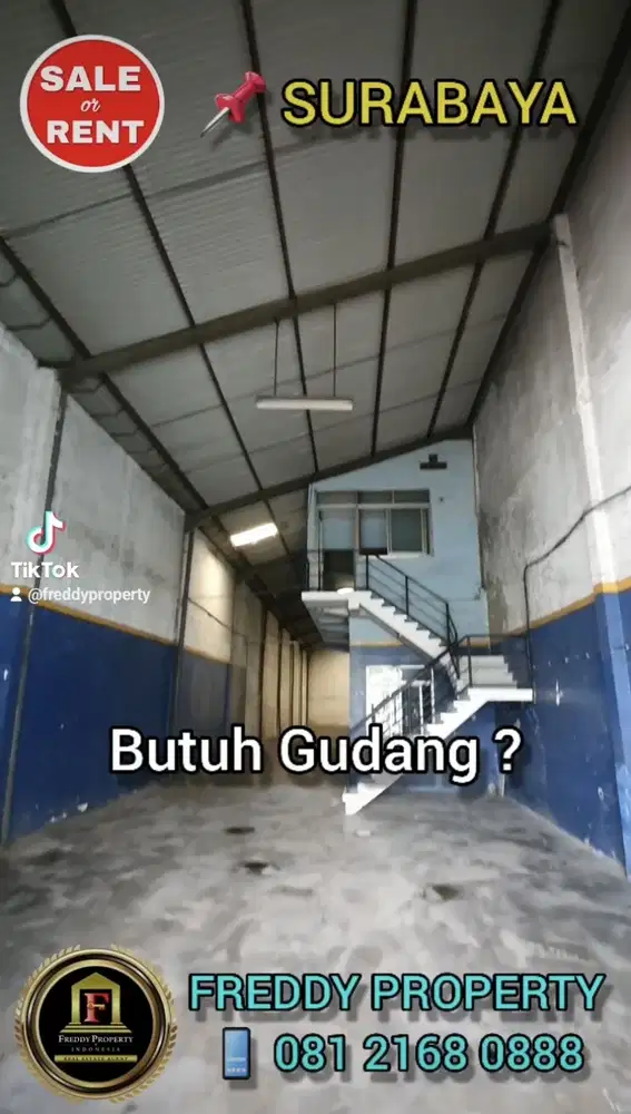 SEWA GUDANG RAYA SUKOMANUNGGAL TANDES , DEKAT MARGOMULYO & TANJUNGSARI