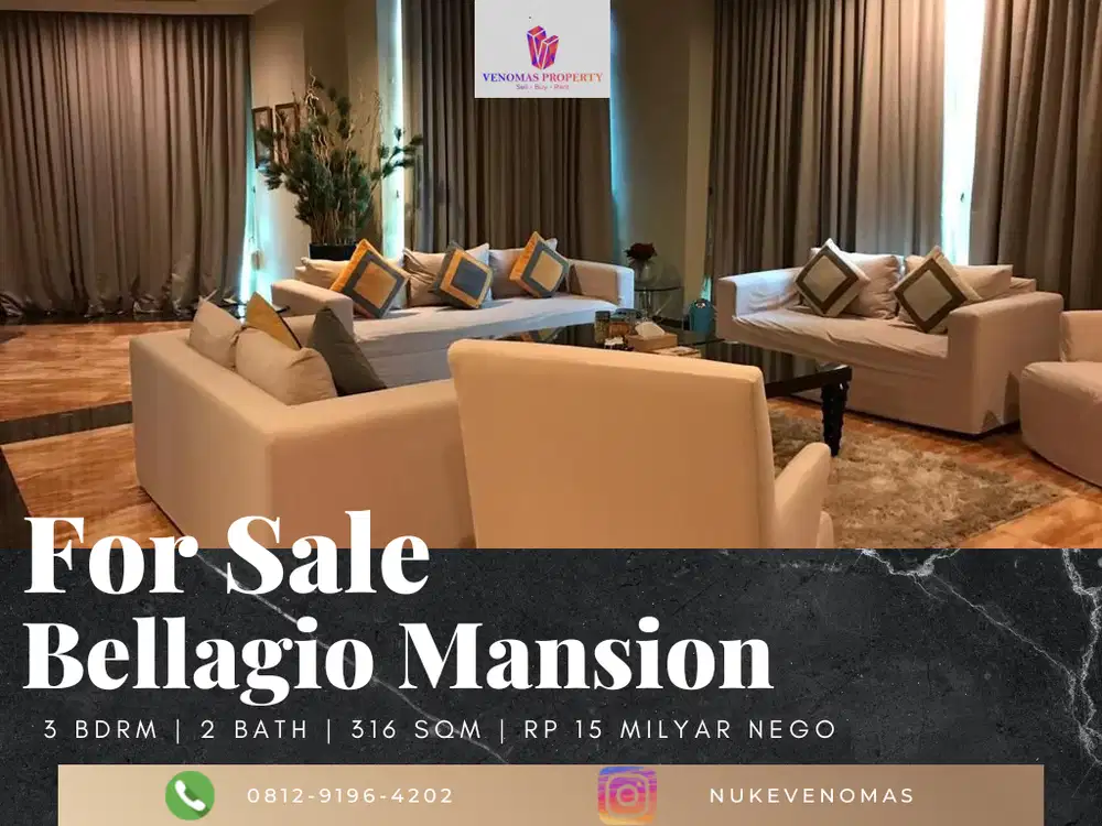 Dijual Apartemen Penthouse Bellagio Mansion 3BR Full Furnished