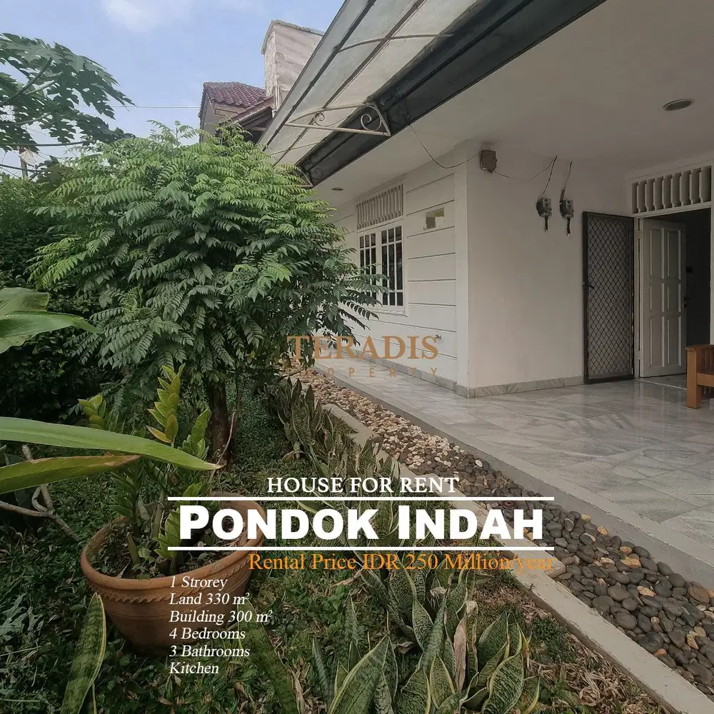 DISEWAKAN RUMAH DI KAWASAN PONDOK INDAH