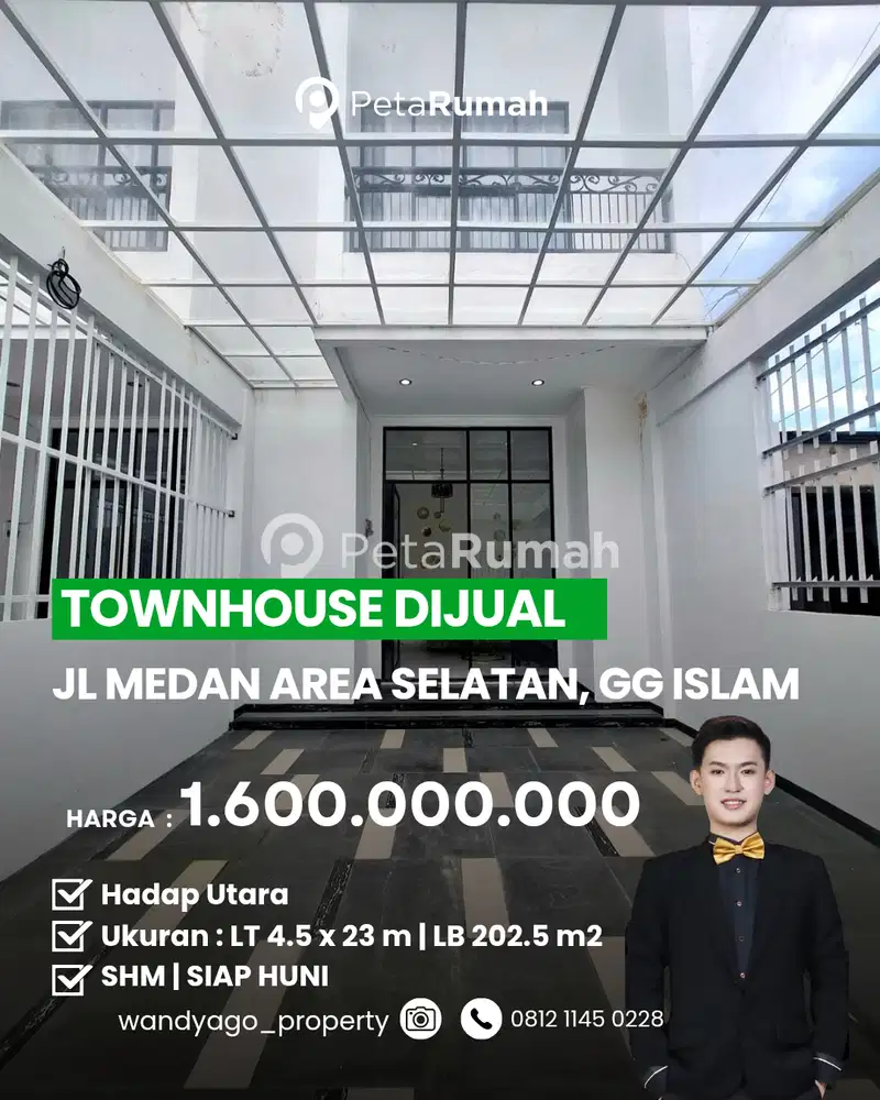 Dijual Townhouse Jl Medan Area Selatan Gg Islam