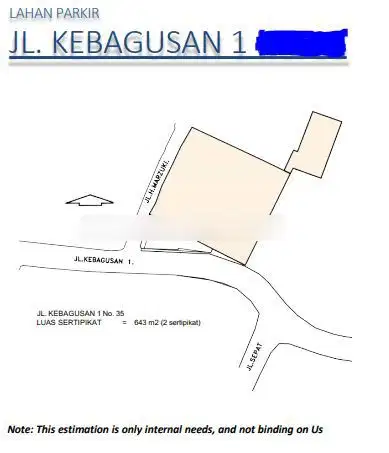 Dijual Tanah Lahan Parkir 643 M2 Shgb Jalan Kebagusan 1 Jaksel