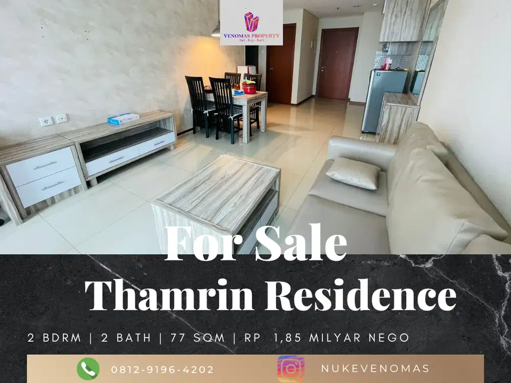 Dijual Apartement Thamrin Residence 2 BR Furnished Bagus