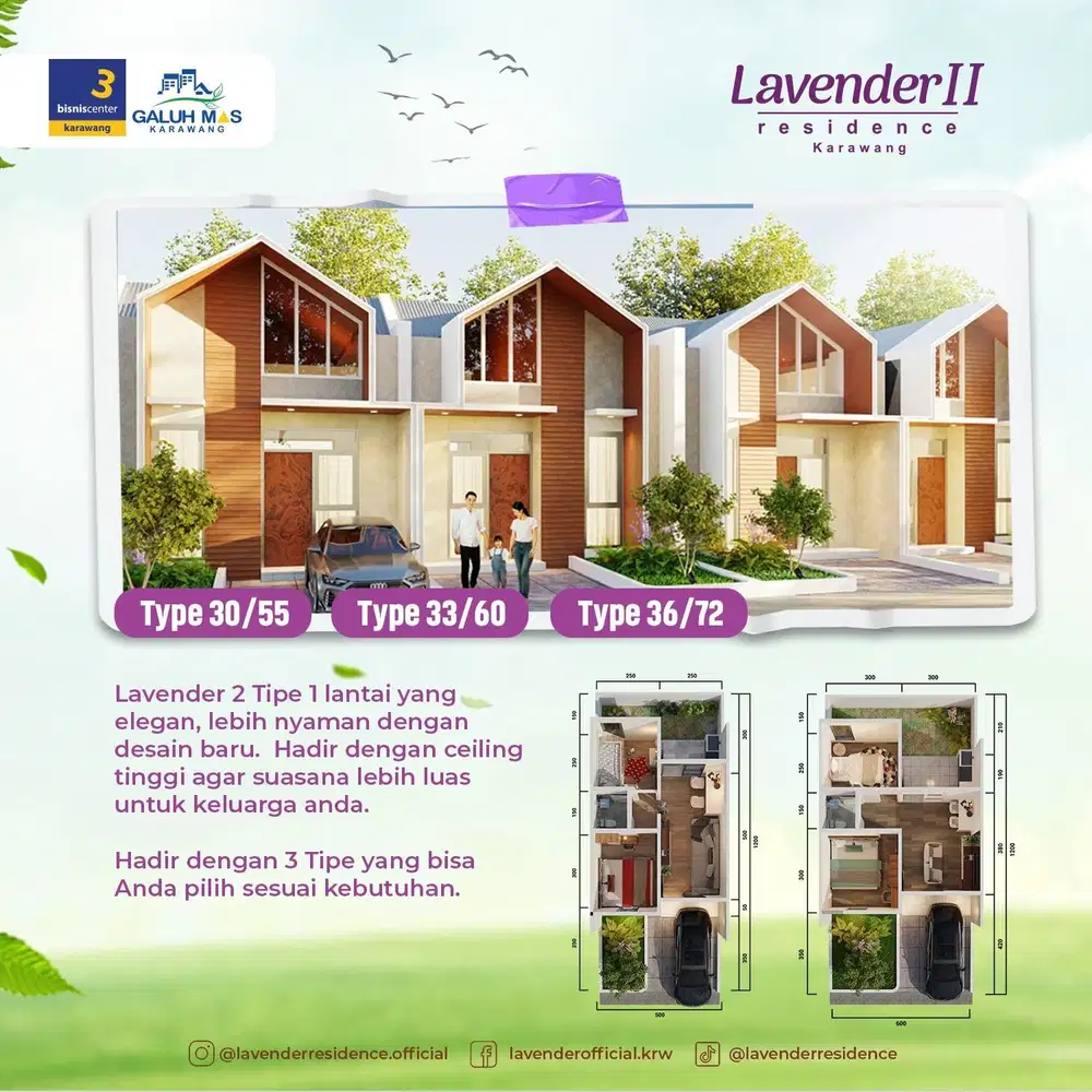 Jual New Cluster Lavender 2 Residence 5 Juta All In Sampai Akad DP 0%