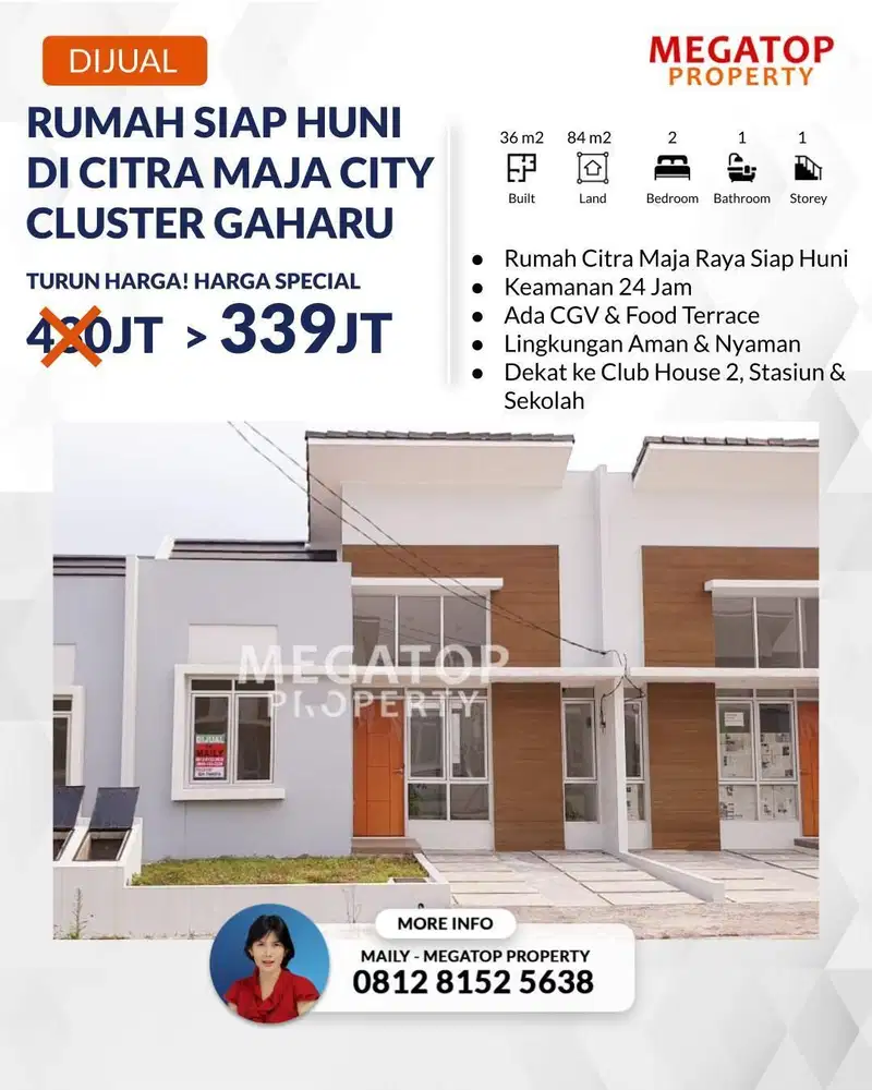 Rumah Dijual Cepat di Citra Maja City Cluster Gaharu