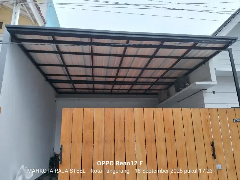 Kanopi minimalis idaman atap alderon single layer