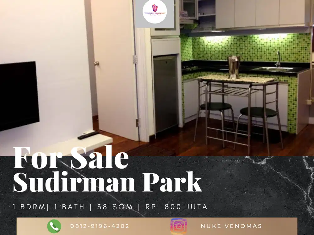 Dijual Apartement Sudirman Park 1 BR Furnished Bagus Lantai Rendah