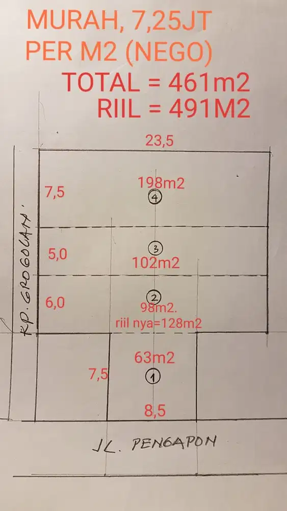 Tanah Siap Bangun Di Jl. Pengapon, Semarang