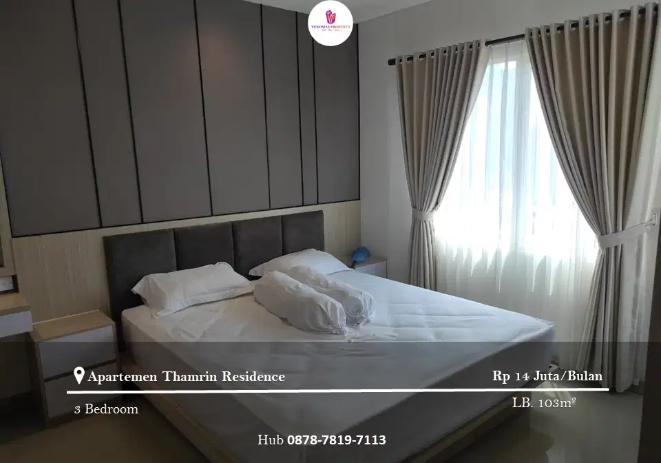 Disewakan Apartement Thamrin Residence 3BR Full Furnished Middle Floor