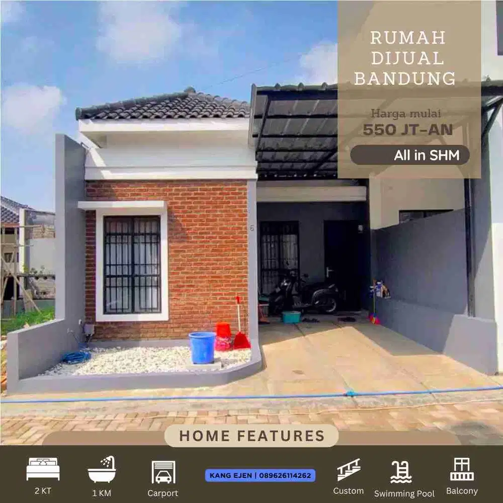 Rumah dijual dekat Pemkot cimahi di cluster cihanjuang Bandung, 5 unit lagi
