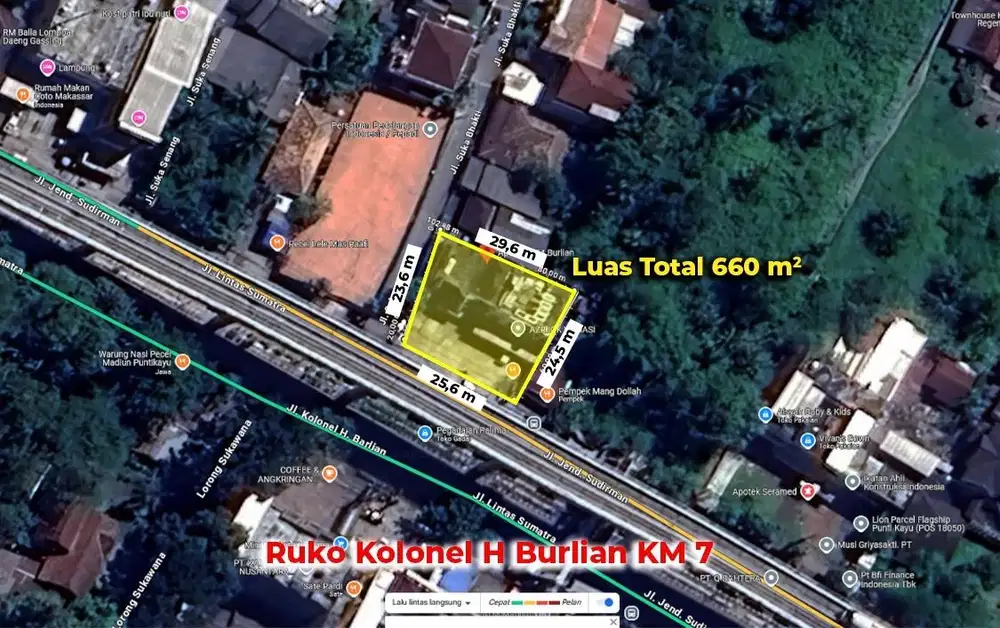 DIJUAL 7 RUKO GANDENG KOLONEL H BURLIAN KM 7 PALEMBANG