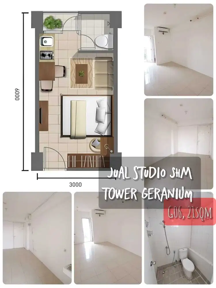 Apartment Bassura City type studio kosongan lantai rendah