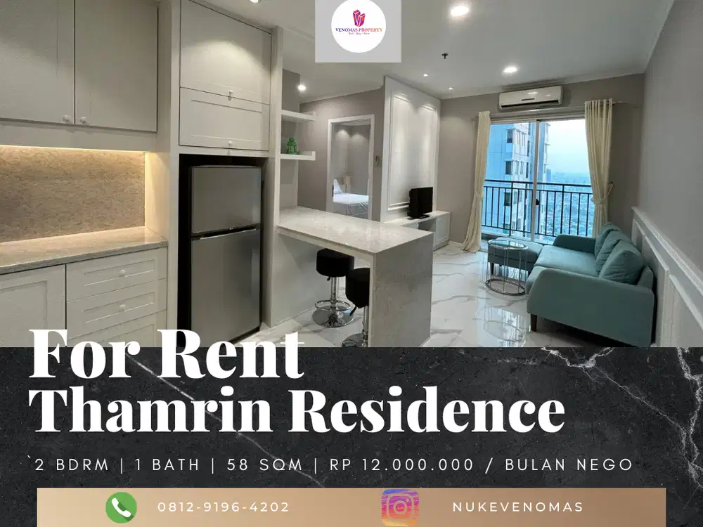 Disewakan Apartement Thamrin Residence 2 BR Furnished Bagus