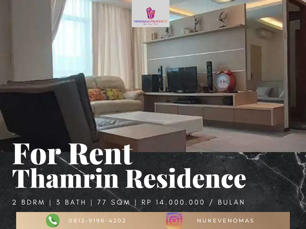 Disewakan Apartemen Thamrin Residence Unit Premier 2BR Full Furnished