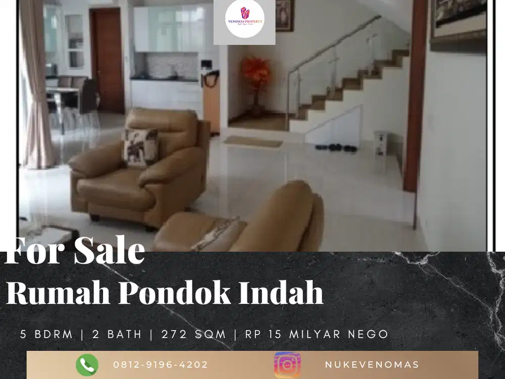 Dijual Rumah 2 Lantai Bagus Semi Furnished SHM di Pondok Pinang