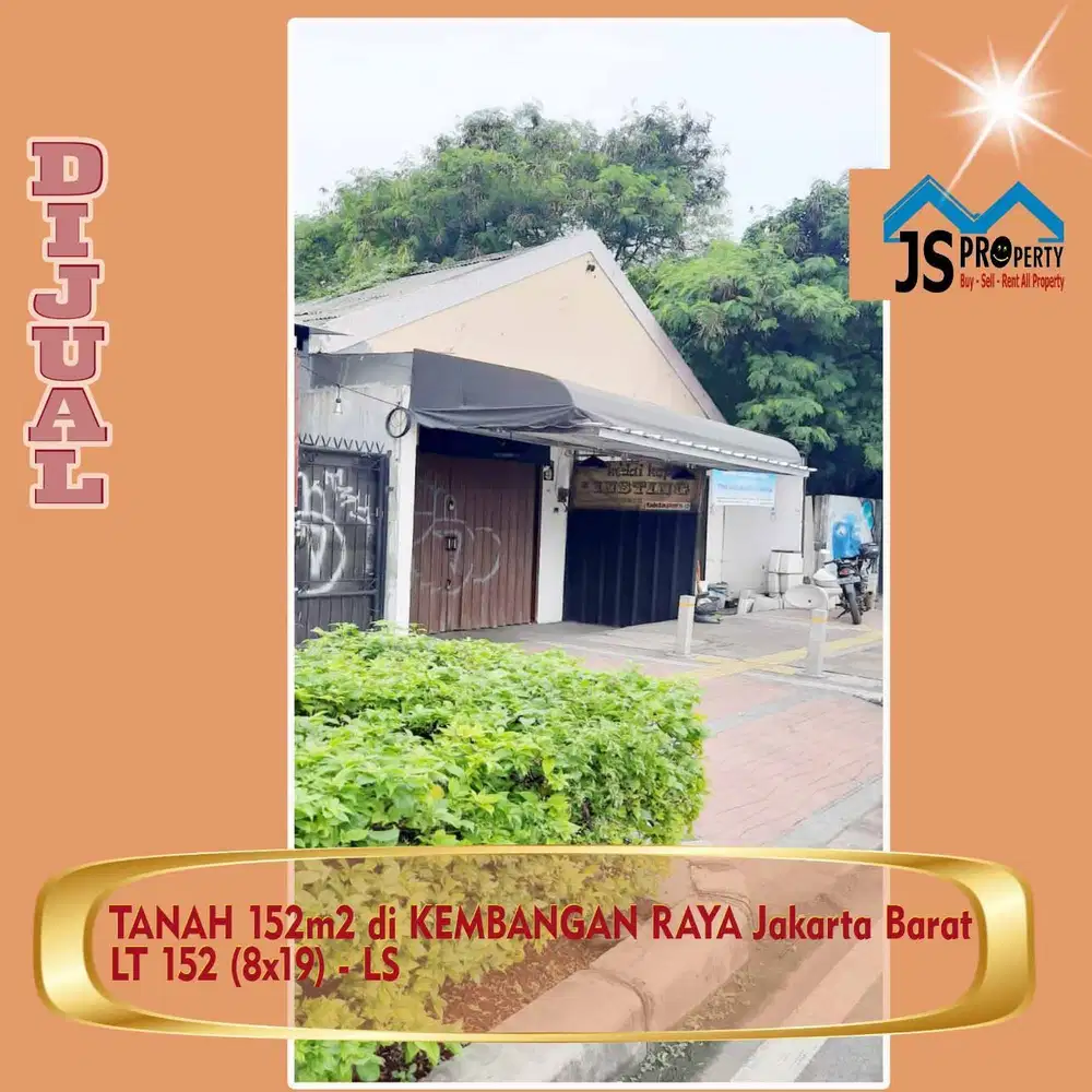 DIJUAL TANAH 152m2 DIKEMBANGAN RAYA JAKARTA BARAT