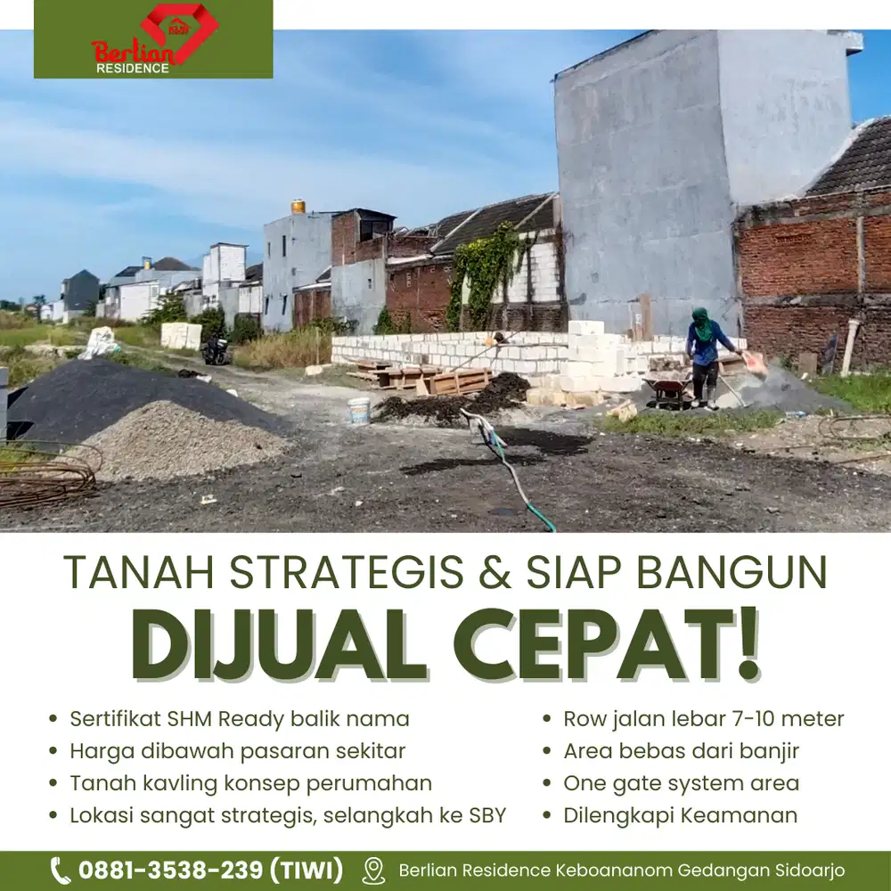 Kavling 100 Jutaan Siap Bangun Sidoarjo