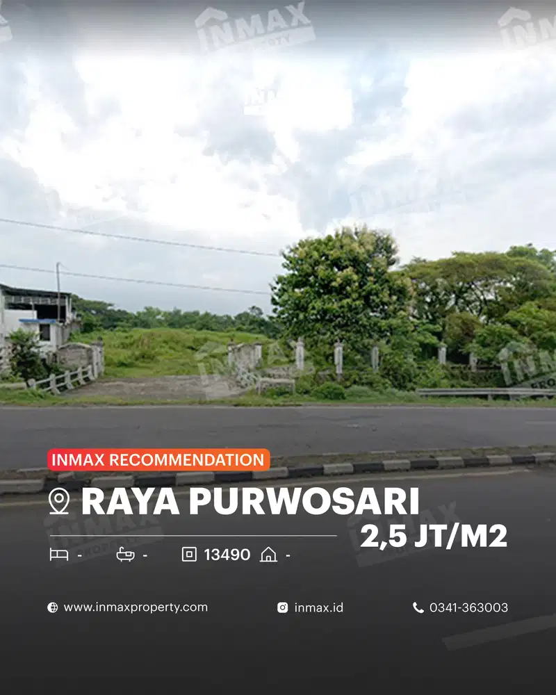 Tanah Luas Zona Merah Cocok Untuk Usaha, Lokasi Strategis 0 Jalan Raya