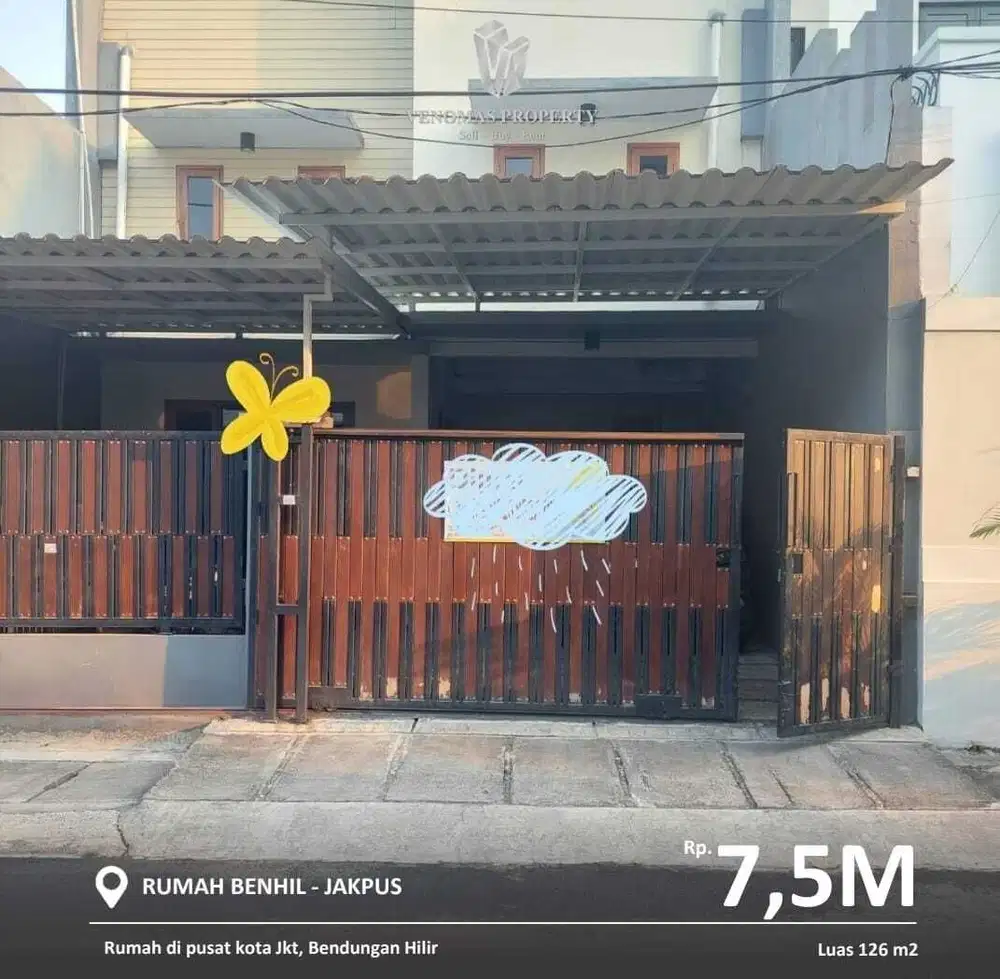 Dijual Rumah di Kawasan Bendungan Hilir 2,5 Lantai