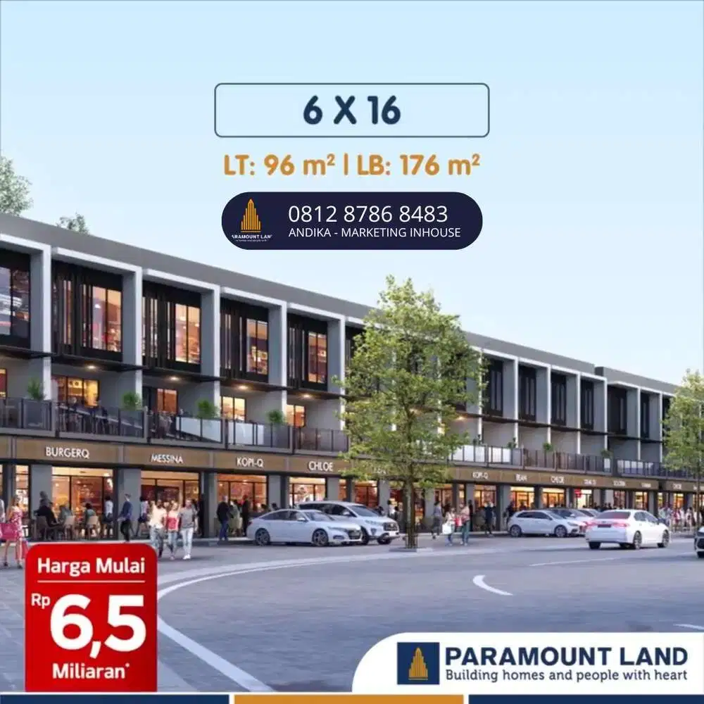 RUKO 3 LANTAI DI GADING SERPONG HADAP JALAN BOULEVARD SUDAH RAMAI