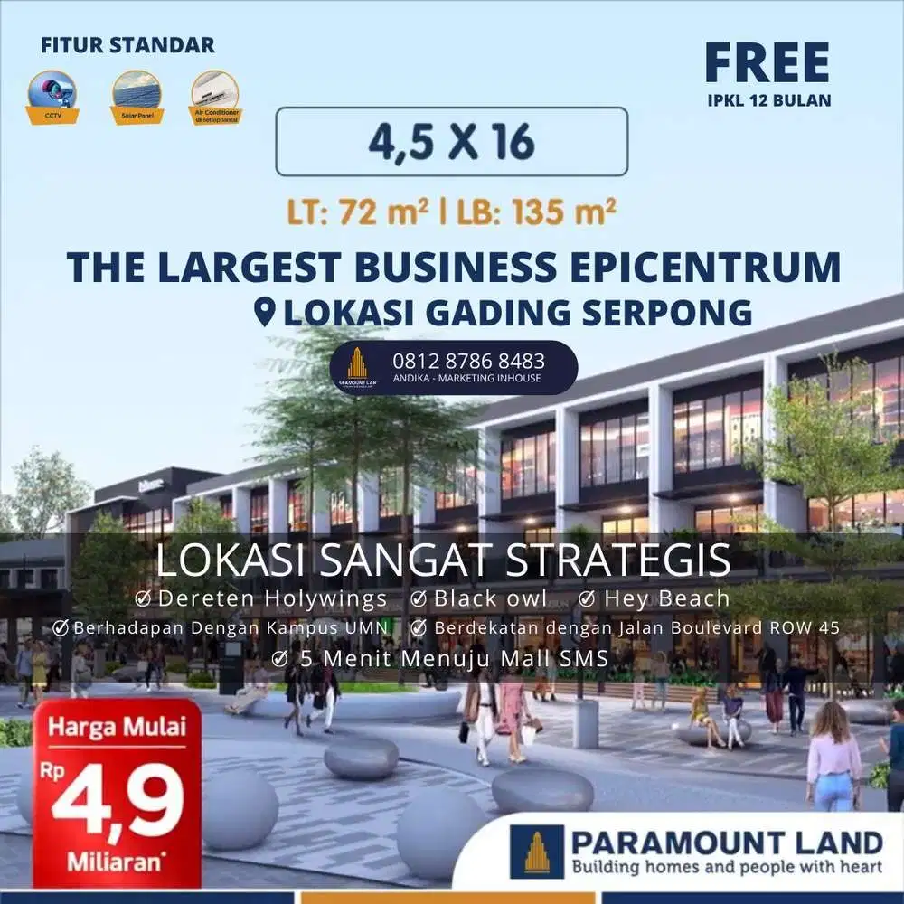 RUKO TERBARU HAMPTON AVENUE LOKASI GADING SERPONG BSD