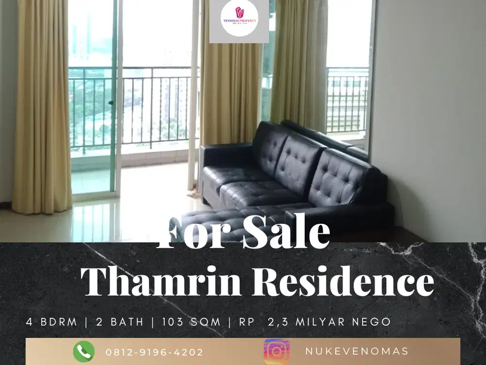 Dijual Apartement Thamrin Residence 4 BR Furnished Bagus