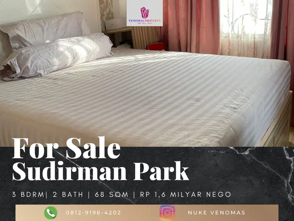 Dijual Apartement Sudirman Park 3 BR Furnished Bagus Tower A