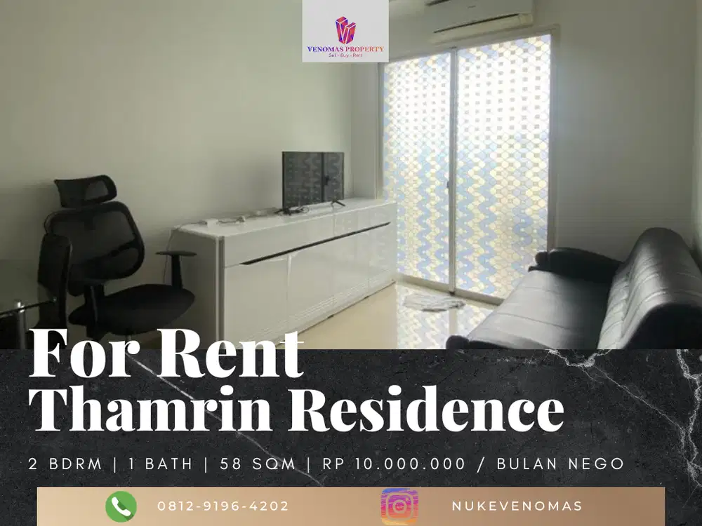 Disewakan Apartement Thamrin Residence 2 BR Furnished Bagus