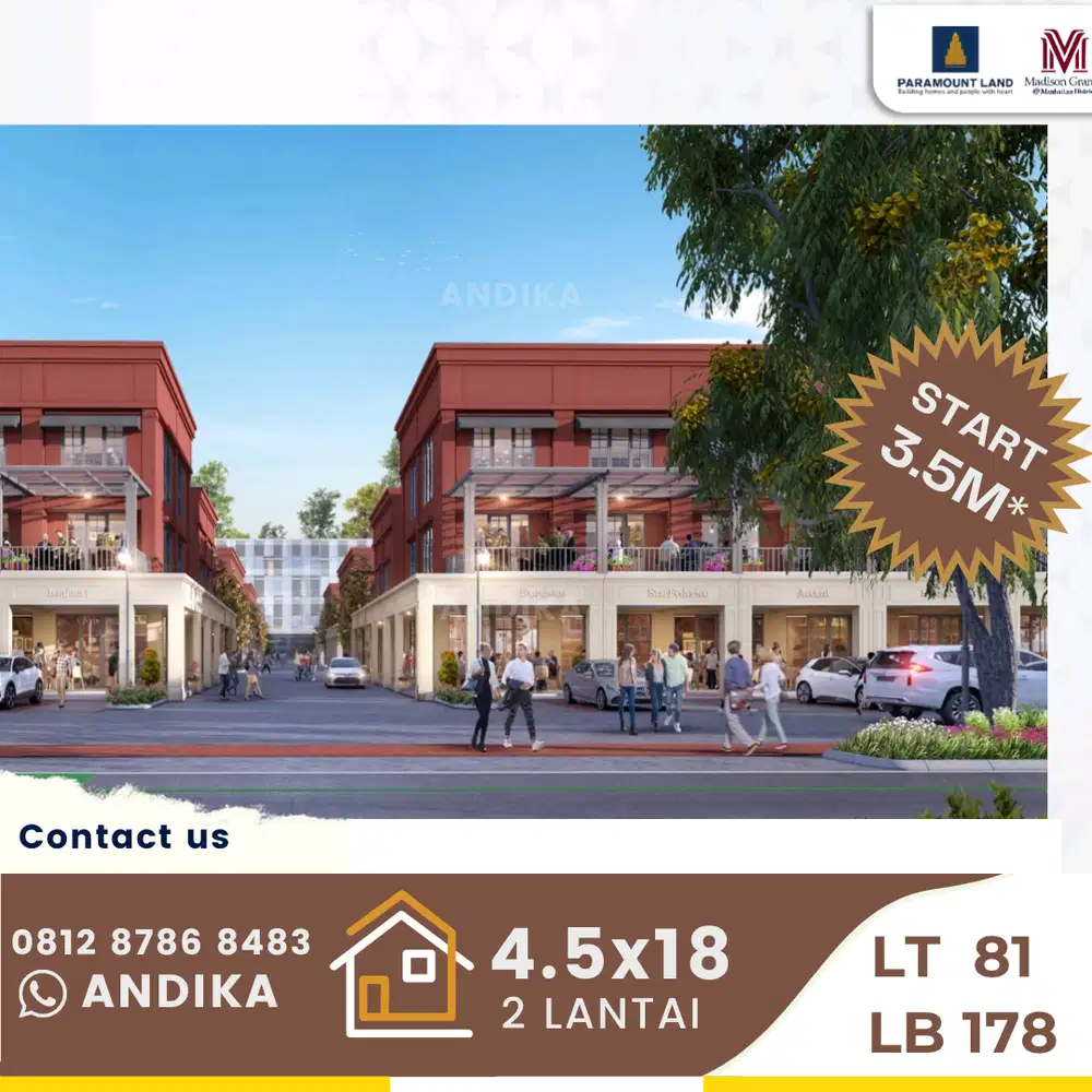 Ruko 3 Lantai di Lokasi Strategis Madison Grande  Manhattan District