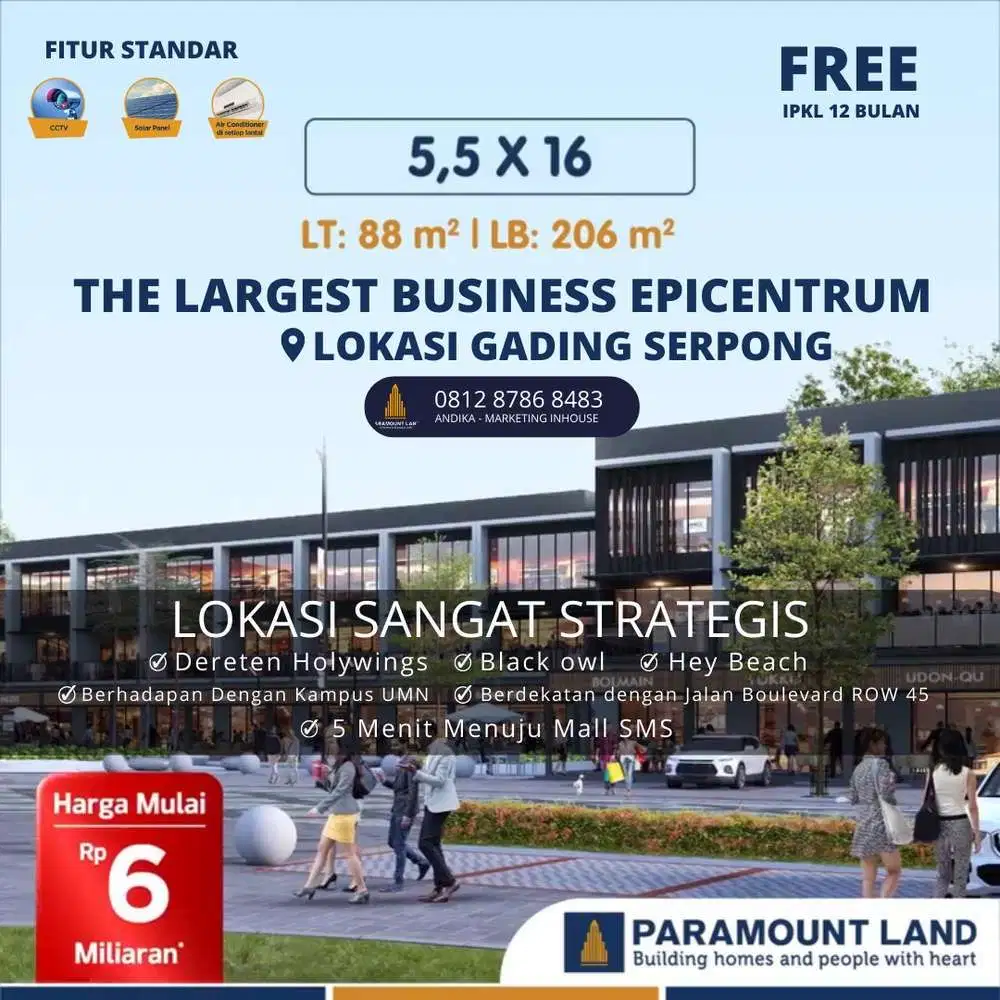 RUKO 3 LANTAI HAMPTON AVENUE LOKASI STRATEGIS DI GADING SERPONG BSD