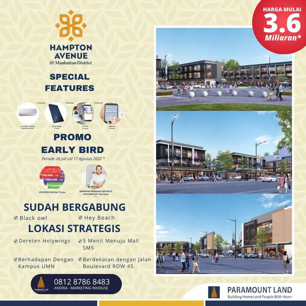 RUKO 2 LANTAI TERBARU LOKASI DI JALAN RAYA GADING SERPONG - BSD