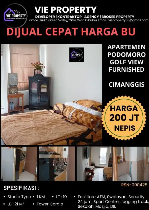 APARTMENT PODOMORO 300jtan bonus Furnish