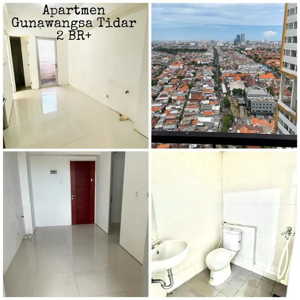 JUAL Cepat Apartemen Gunawangsa Tidar, 2BR+, Kosongan, Surabaya Pusat
