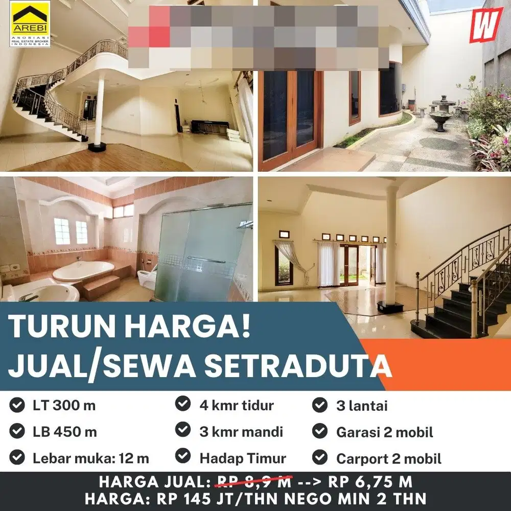 Termurah! Jual/Sewa Rumah di Setraduta Bandung