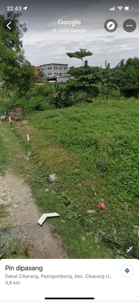 Tanah di Pasir Gombong Cikarang Utara Luas 120 Rp. 289 Jt SHM