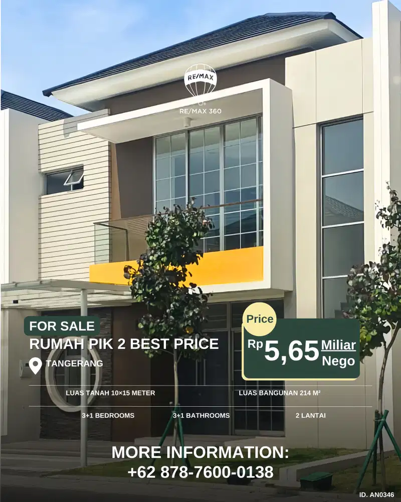 Dijual Rumah Pik 2 uk 150sqm (10x15) Boulevard At Tangerang