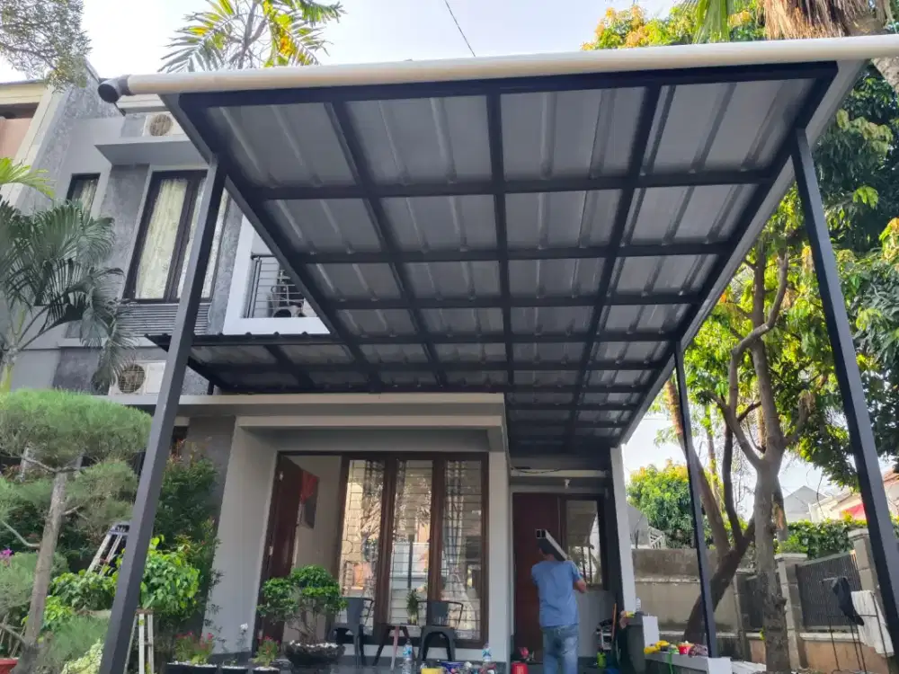 Kanopi baja ringan rangka cat hitam