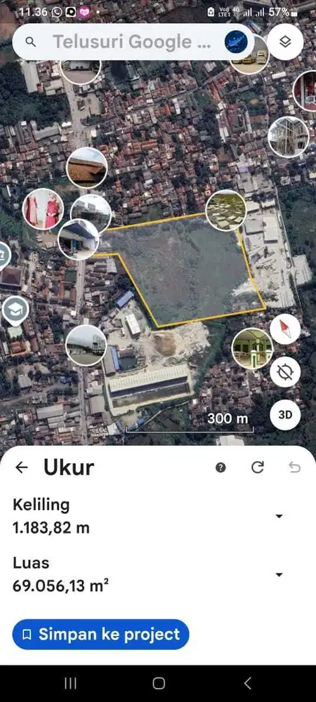Tanah dijual di pinggir jl serang cibarusa cikarang selatan kab bekasi