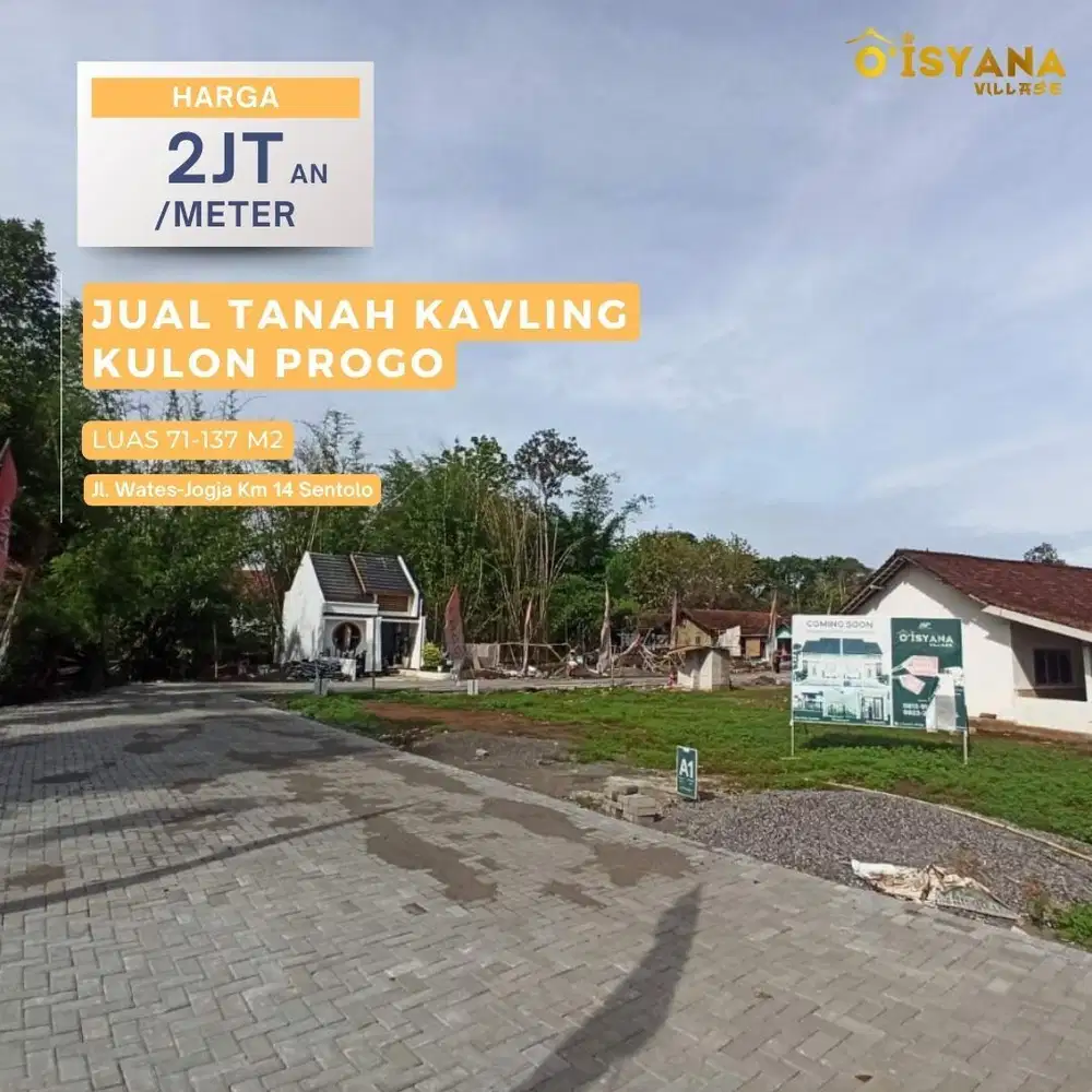 Tanah Kavling Dalam Cluster Dekat Brimob Sentolo Cocok untuk Investasi