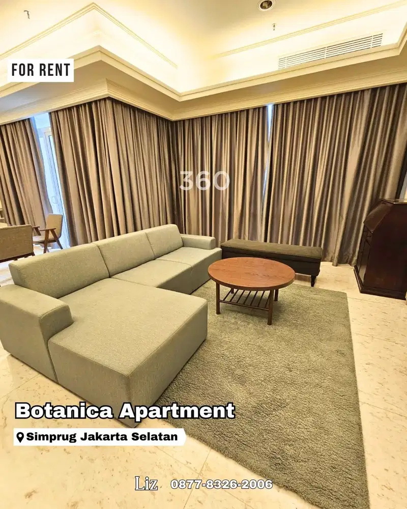 Disewa Apartemen Botanica Simprug 2 BR Uk145 m2 Full Furnished Jaksel