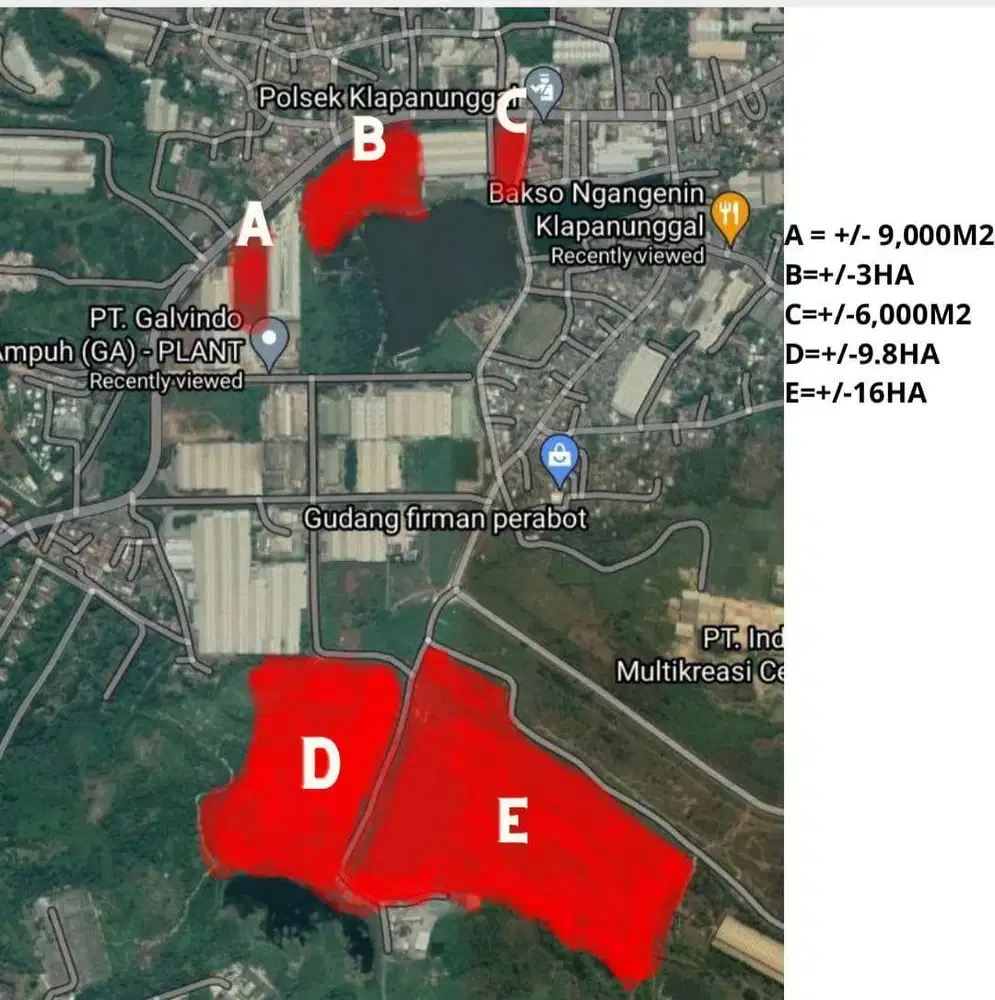 Dijual Lahan Industri Di Gunung Putri, Bogor