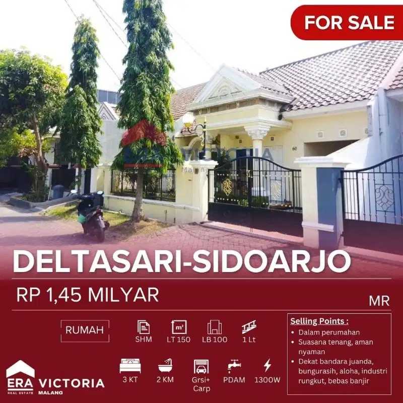 Rumah bagus dijual murah di Delta Sari Waru Sidoarjo