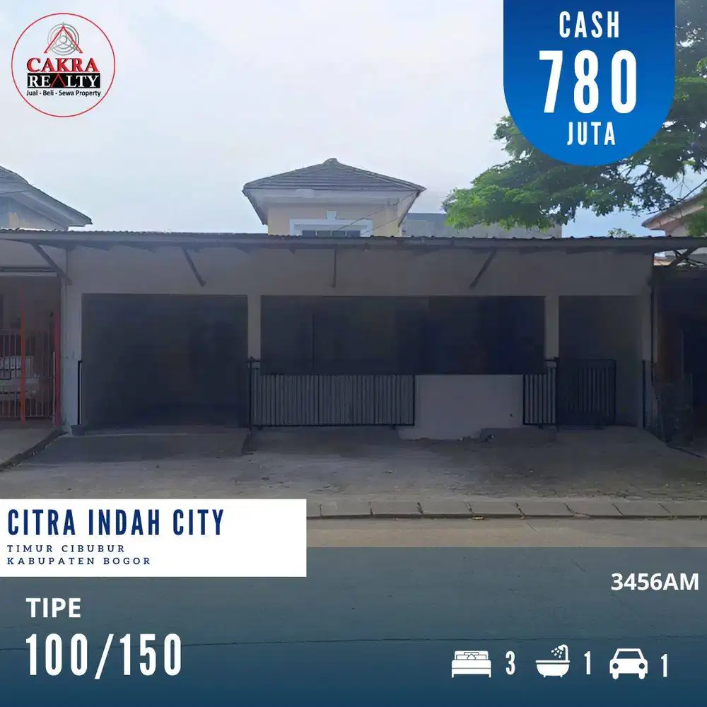 Jual Rumah Boulevard Luar Cocok Untuk Usaha Di Citra Indah (3459)