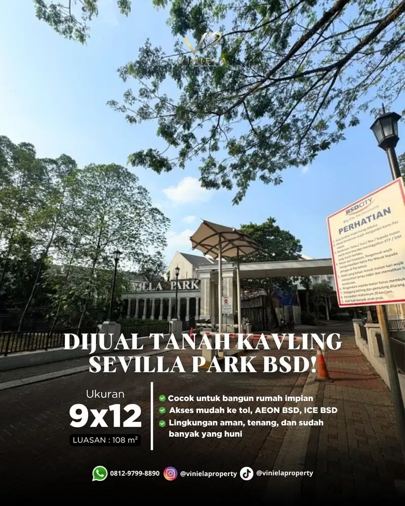Vco - Dijual Cepat Tanah Sevilla Park BSD Posisi Hoek