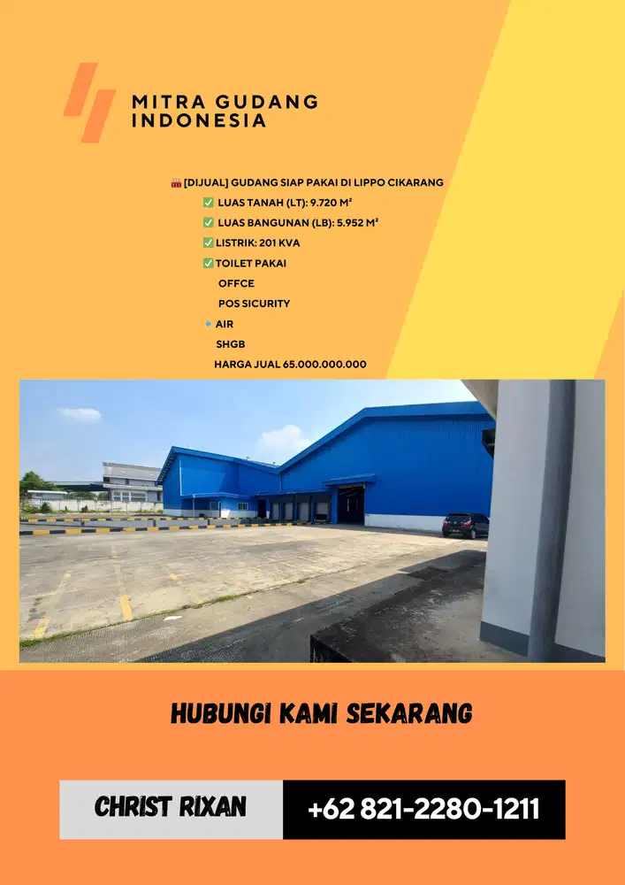 [DIJUAL] Gudang Siap Pakai di Lippo Cikarang