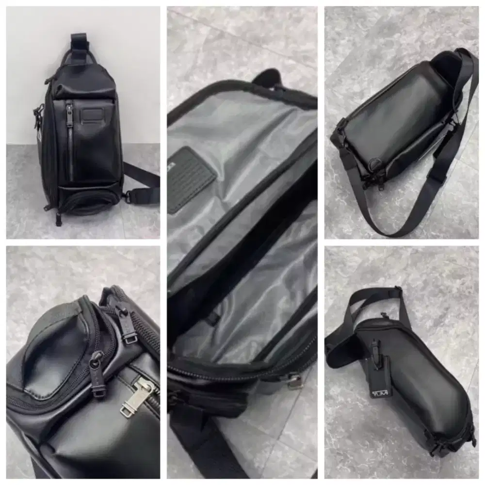 Tas Tumi Kelley Leather Black Bodybag Selempang Crossbody