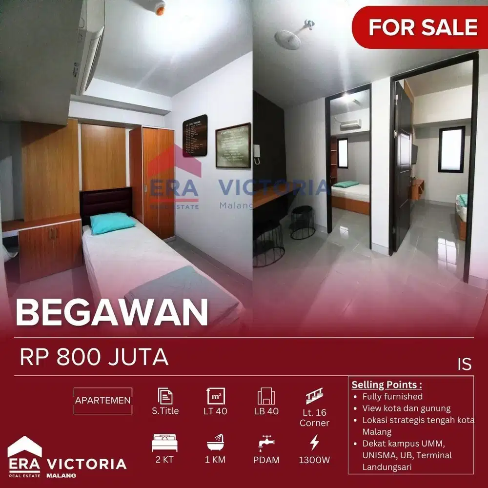 Unit Apartemen Begawan Full Furnish Ada 2 Bedroom  View Gunung