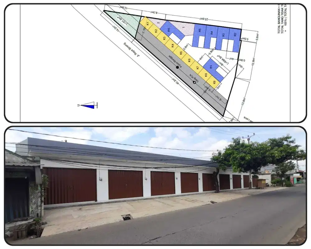 Dijual tanah beserta kiosnya di Jalan Raya Binong Karawaci Tangerang