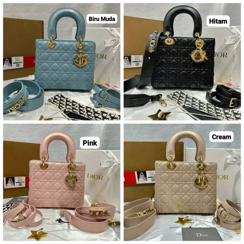 TAS DIOR LADY BAG MEDIUM SIZE 25cm Ready 4warna